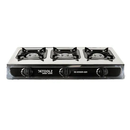 Mini aragaz portabil, Detoolz, 8.4kW, 3 ochiuri, Piezo