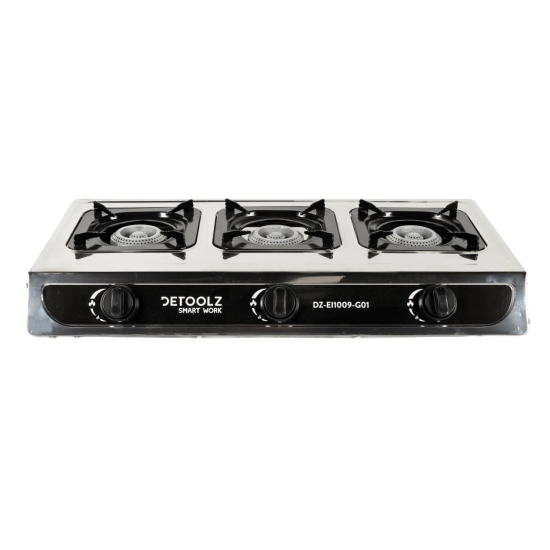 Mini aragaz portabil, Detoolz, 8.4kW, 3 ochiuri, Piezo