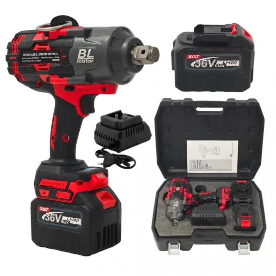 Cheie de Impact Profesională German Meister 36V/10 AH MAX, Brushless 2100 Nm, Prindere 3/4", 3 Trepte de Putere, LED, Acumulator Li-Ion