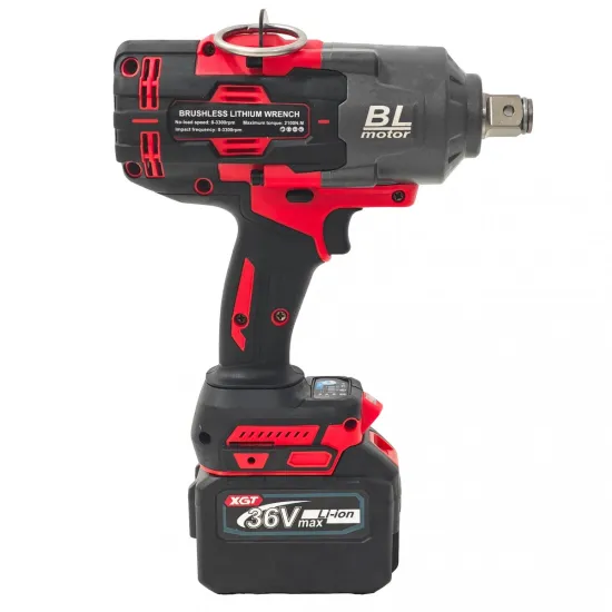 Cheie de Impact Profesională German Meister 36V/10 AH MAX, Brushless 2100 Nm, Prindere 3/4", 3 Trepte de Putere, LED, Acumulator Li-Ion