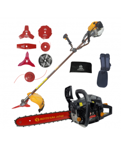 Pachet MOTOYAMA Japan, Motocoasa MYJ5500 7.5CP, Motofierastra 7800 7.8CP, toate accesoriile incluse