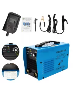Pachet promotional Aparat de sudura invertor Micul Fermier LV-200, Masca automata, Palmari, Electrozi, 200A, Albastru, Accesorii incluse Pachet promotional Aparat de sudura invertor Micul Fermier LV-200, Masca automata, Palmari, Electrozi, 200A, Albastru, Accesorii incluse