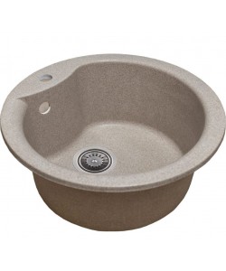 Chiuveta bucatarie , granit-compozit, bej, 1 cuva rotunda, 49 cm Sanitec Pi SN9032BE