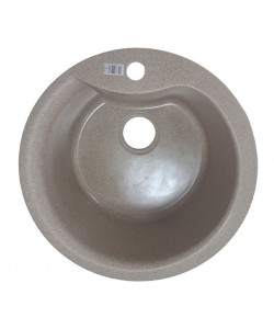 Chiuveta rotunda de bucatarie , 485 x 485 mm, adancime cuva 200 mm, granit compozit Bej Sanitec PI SN9032