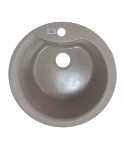 Chiuveta rotunda de bucatarie , 485 x 485 mm, adancime cuva 200 mm, granit compozit Bej Sanitec PI SN9032 Chiuveta rotunda de bucatarie , 485 x 485 mm, adancime cuva 200 mm, granit compozit Bej Sanitec PI SN9032
