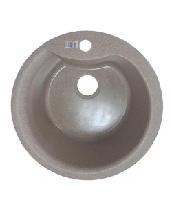 Pachet Chiuveta bucatarie Sanitec Pi SN9032BEJ, granit-compozit , 1 cuva rotunda, 49 cm, Baterie de bucatarie HAUSBERG HB-F5001, monocomanda, finisaj mat, Bej