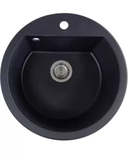 Chiuveta bucatarie Hausberg Adina HBC-9701, compozit, negru, cuva rotunda, diametru 51 cm Chiuveta bucatarie Hausberg Adina HBC-9701, compozit, negru, cuva rotunda, diametru 51 cm