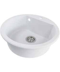 Chiuveta bucatarie Hausberg Adina HBC-9700, compozit, bej, cuva rotunda, 51 cm