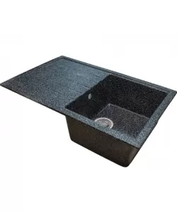 Chiuveta bucatarie Sanitec Elmy SN9035DR-NG, granit-compozit, negru, 1 cuva dreapta, adancime 21 cm, 78 x 50 cm Chiuveta bucatarie Sanitec Elmy SN9035DR-NG, granit-compozit, negru, 1 cuva dreapta, adancime 21 cm, 78 x 50 cm
