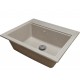 Pachet Chiuveta bucatarie Sanitec Vena SN9034BEJ, granit-compozit, mat, 1 cuva, 60 x 50 cm, baterie de bucatarie HAUSBERG HB-F5001, monocomanda, finisaj mat, Bej