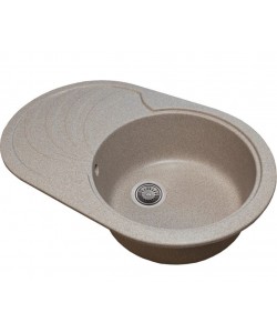 Chiuveta bucatarie Sanitec NS SN9033DR-BEJ, granit-compozit, bej, 1 cuva dreapta, 78 x 50 cm