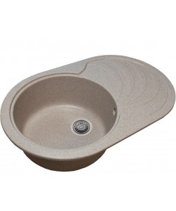 Chiuveta bucatarie Sanitec NS SN9033ST-BEJ, granit-compozit, bej, 1 cuva stanga, 78 x 50 cm