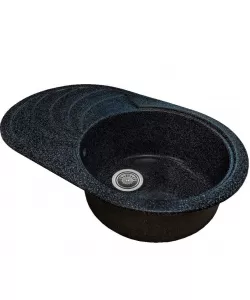 Chiuveta bucatarie Sanitec NS SN9033DR-NG, granit-compozit, negru, 1 cuva rotunda, dreapta, 78 x 50 cm Chiuveta bucatarie Sanitec NS SN9033DR-NG, granit-compozit, negru, 1 cuva rotunda, dreapta, 78 x 50 cm