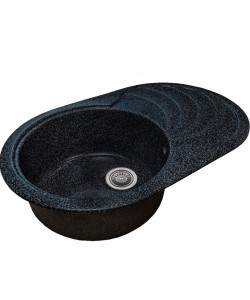 Chiuveta bucatarie Sanitec NS SN9033ST-NG, granit-compozit, negru, 1 cuva stanga, 78 x 50 cm