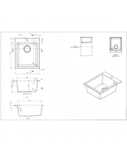 Chiuveta bucatarie SERO HBC-9600, 400x500 mm, adancime cuva 200 mm, granit , Bej latte Chiuveta bucatarie SERO HBC-9600, 400x500 mm, adancime cuva 200 mm, granit , Bej latte