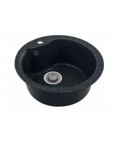 Chiuveta bucatarie, granit-compozit, negru, 1 cuva rotunda, 49 cm Sanitec Pi SN9032NG Chiuveta bucatarie, granit-compozit, negru, 1 cuva rotunda, 49 cm Sanitec Pi SN9032NG