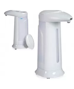 Dozator de sapun automat cu senzor, 340 ml, plastic rezistent, 4 baterii AAA, 1.5V inclus, Alb Dozator de sapun automat cu senzor, 340 ml, plastic rezistent, 4 baterii AAA, 1.5V inclus, Alb