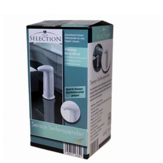 Dozator de sapun automat cu senzor, 340 ml, plastic rezistent, 4 baterii AAA, 1.5V inclus, Alb