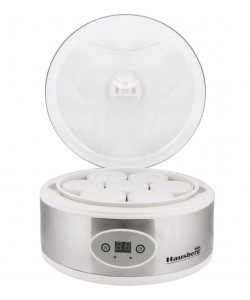 Aparat de preparat Iaurt Hausberg HB-2191 cu Display Led, 7 Cani din Sticla de 200 ml, 50 W