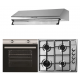 Pachet incorporabil Cuptor electric Hausberg HB-8051, Clasa A, 76L, 2000W, Negru/Inox, Plita Incorporabila HB-555, 4 arzatoare, Gaz, Inox, Hota incorporabila decorativa HB-1220, Putere de absorbtie 450 m3/h, 2 motoare, 60 cm-A