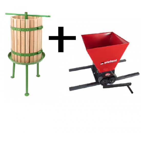 Pachet START Teasc struguri 32 litri + Zdrobitor manual de struguri ElefantHGP-50