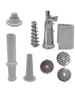 Masina de tocat carne Craft-Tec Rosie 3500W, Accesorii rosii, carnati, chiftele, 3 site, functia revers, motor cupru