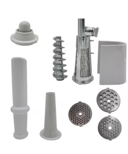 Masina de tocat carne Craft-Tec Rosie 3500W, Accesorii rosii, carnati, chiftele, 3 site, functia revers, motor cupru Masina de tocat carne Craft-Tec Rosie 3500W, Accesorii rosii, carnati, chiftele, 3 site, functia revers, motor cupru