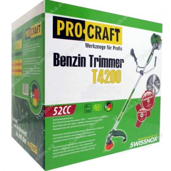 Set Motocoasa Procraft 4200, 5.8CP, 52CC + Prasitoare + Cultivator + Cap Drujba