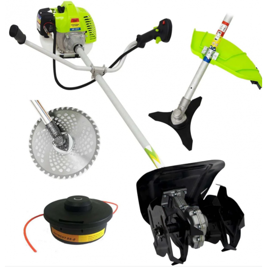 Set Motocoasa Micul Fermier GF-1311, 3.4CP + Cap cultivator + 3 Sisteme taiere, model nou