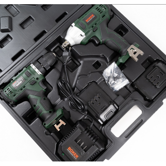 Set Cheie de impact si Autofiletanta cu acumulator, Boxer SR-035, 24.4V, verde