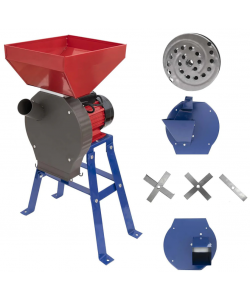 Set Moara cereale, stiuleti, lucerna si legume (4 in 1), Pandora, 3.5KW, 250Kg/Ora, cu ciocanele + razatoare + cutite + suport