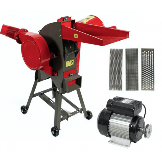 Set Moara cereale si tocator resturi vegetale cu turbina (2 in 1) Micul Fermier OH-350T, 500Kg/h, 220V, motor 3Kw inclus