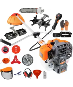 Set Motocoasa Alpin Profi X4500-SES cu pornire electrica si manuala ( 2 in 1 ), 6CP, 10000 RPM + 3 x Cap prasitoare + cultivator + drujba Set Motocoasa Alpin Profi X4500-SES cu pornire electrica si manuala ( 2 in 1 ), 6CP, 10000 RPM + 3 x Cap prasitoare + cultivator + drujba