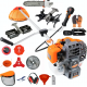 Set Motocoasa Alpin Profi X4500-SES cu pornire electrica si manuala ( 2 in 1 ), 6CP, 10000 RPM + 3 x Cap prasitoare + cultivator + drujba