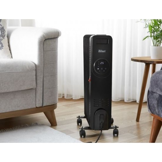 Calorifer cu 9 elementi, putere 2000W, indicator led  Zilan ZLN8416 Negru