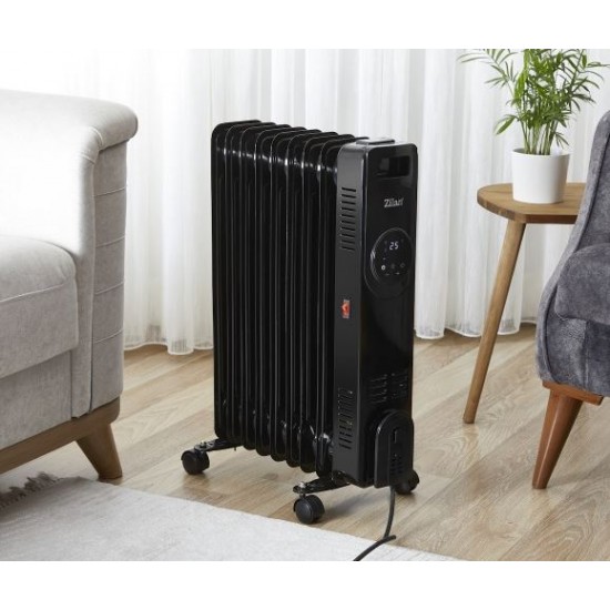 Calorifer cu 9 elementi, putere 2000W, indicator led  Zilan ZLN8416 Negru