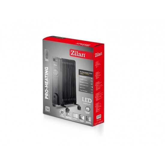 Calorifer cu 9 elementi, putere 2000W, indicator led  Zilan ZLN8416 Negru