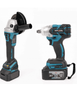 Set Cheie de impact 2in1 si Flex KraftRoyal, 2 acumulatori, 36V, 8Ah, trusa