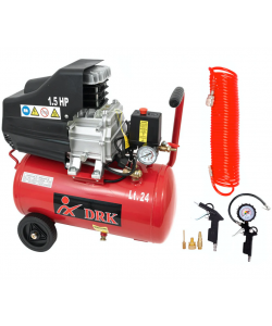 Kit Compresor aer DRK LBXB, 24L, 1.5CP, Set 6 accesorii