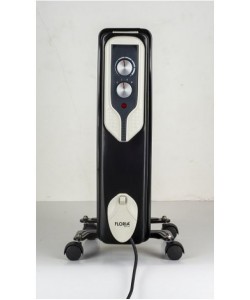 Calorifer electric Floria ,Negru 2500 W, 13 elementi, 3 trepte de putere, Termostat reglabil, Protectie supra-incalzire, Indicator luminos,ZLN-3673