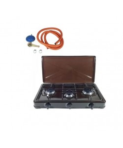 Aragaz emailat maro, 3 ochiuri + Kit reglabil GPL RH-10 + Tub flex 2M+2 Coliere