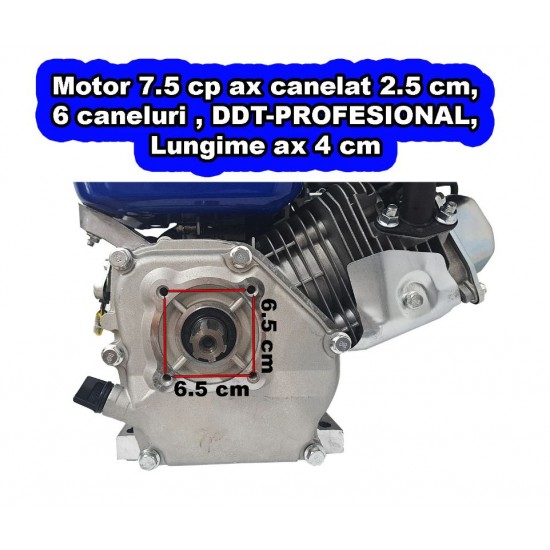 Motor pe benzina DDT-Profesional 7.5 Cp, Ax canelat 25 mm, 4 timpi, 200 CC, 3.6 L Rezervor