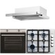 Pachet Incorporabil Cuptor electric Hausberg HB-8051IN, Clasa A, 76L, 2000W, Negru/Inox, Plita incorporabila HB-556IN, Gaz, 4 arzatoare, Gratar din fonta, Hota incorporabila telescopica HB-1285IN, Putere de absorbtie 420 m3/h, 2 motoare, 60 cm, Alb