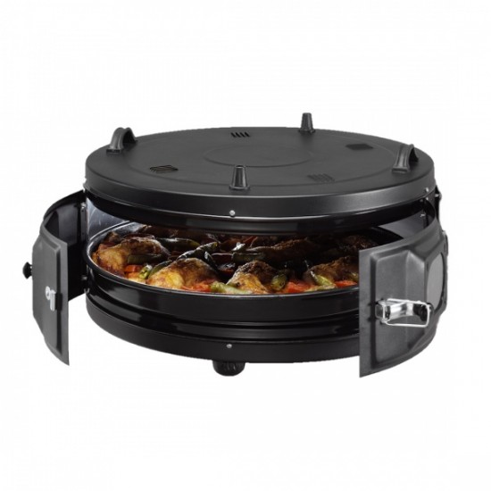 Cuptor rotund Negru, putere 1200W, diametru 45 cm  Zilan ZLN8917