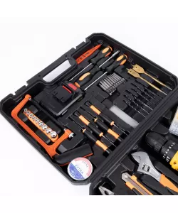 Masina de gaurit si insurubat (Bormasina) cu percutie, 110 piese, 36 V, cu 2 acumulatori si incarcator  Masina de gaurit si insurubat (Bormasina) cu percutie, 110 piese, 36 V, cu 2 acumulatori si incarcator