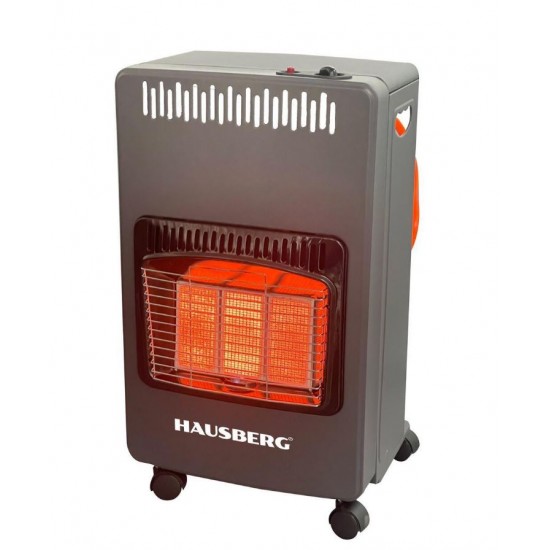 Soba pe gaz GPL Hausberg HB-1021NG, aprindere piezo-electrica, 3 placi de incalzire ceramic putere totala 4.2kW, sistem de oprire automata a gazului, Negru