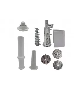 Masina de tocat carne 4 in 1 Mencoza™ Ural, 3000W, accesoriu suc de rosii, carnati, chitfele, 3 site, functia revers, motor cupru