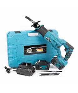 Fierastrau sabie German Meister XR, cu 2 acumulatori, 5Ah, 24V, 4 panze, albastru Fierastrau sabie German Meister XR, cu 2 acumulatori, 5Ah, 24V, 4 panze, albastru