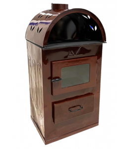 Produs resigilat Semineu emailat cu arcada, culoare maro, putere 7 Kw, Evotools
