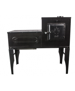 Soba de gatit pe lemne Gospodar,neagra tip dreapta,50 kg,82x46x82 cm 